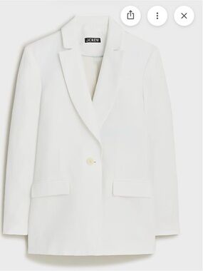 J. Crew white viscose tuxedo blazer size 4 like new